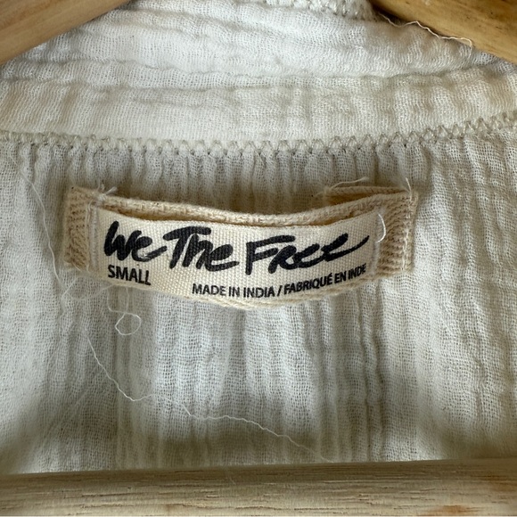 FREE PEOPLE We the Free Summer Daydream Frayed Button Down Shirt Small - Picture 12 of 13